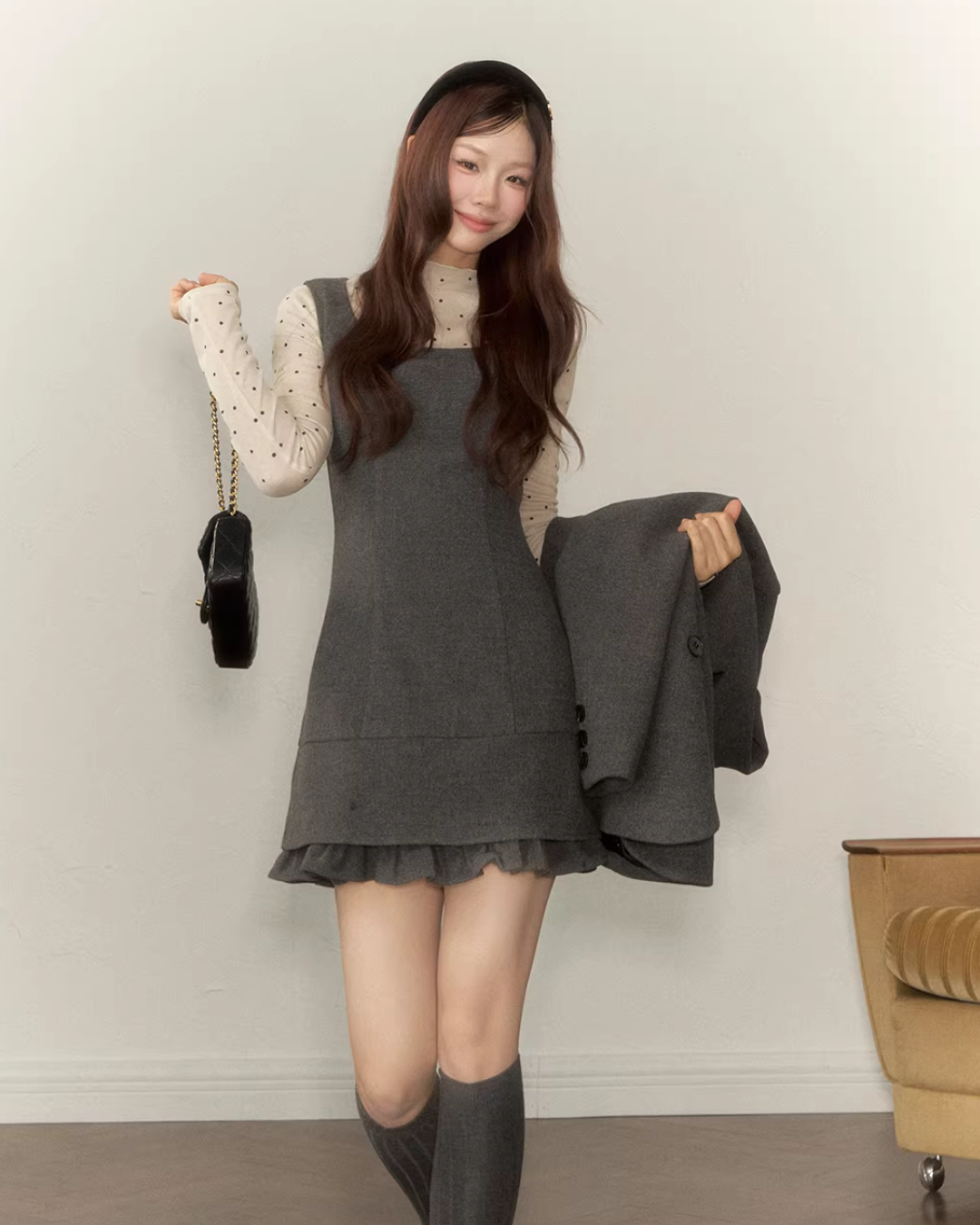 Ruffle Vest Dress WDB0013
