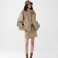 Khaki Cargo Stand Collar Jacket / Mini Skirt ACS0238