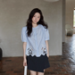 Puff Sleeve Striped Shirt SMS0007