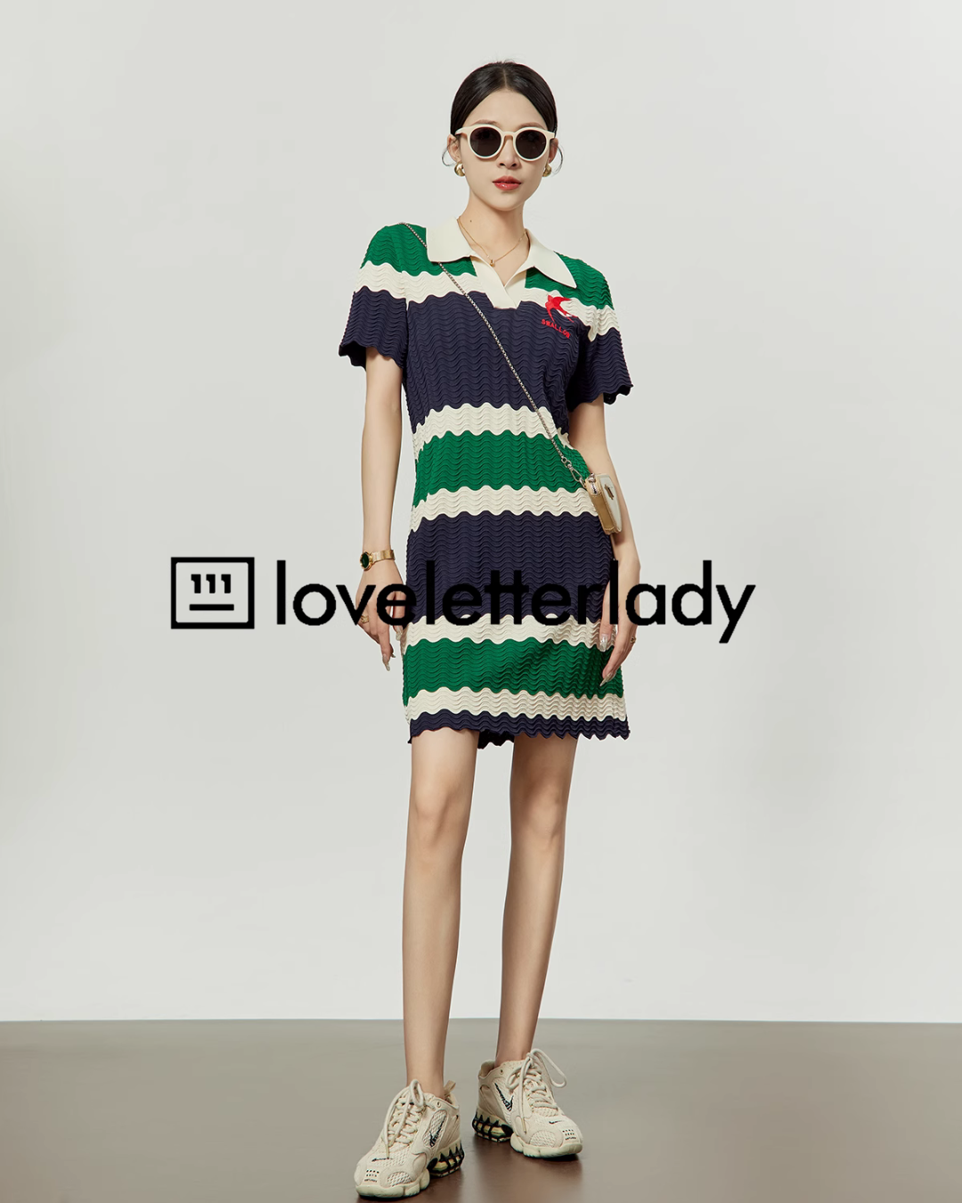 Wave Stripe Polo Dress LLA0196