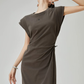 French Sleeve Cut-and-Sew Maxi Dress FER0276