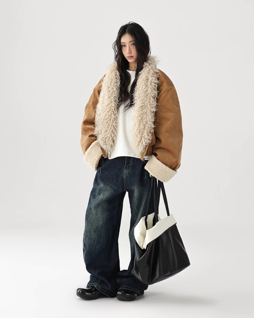 Fake Mouton Suede Coat ACS0356