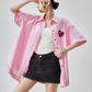 Heart Embroidery Short-Sleeve Shirt FER0176