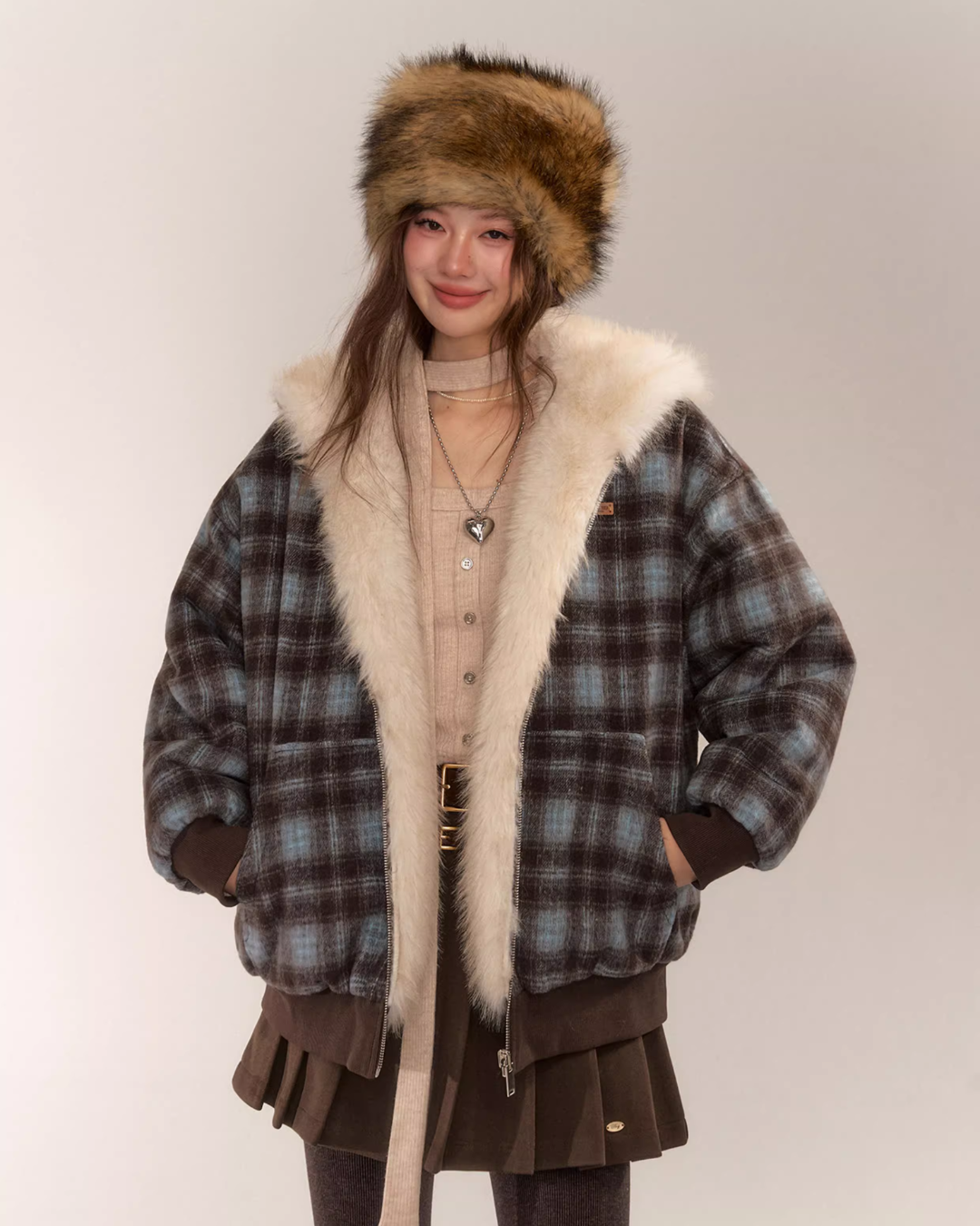 Reversible Check Fleece Jacket ASG0060