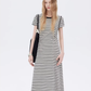 Border Slim Fit Long Dress SHN0001