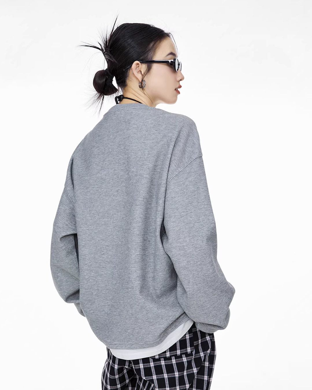 Henry Neck Long Sleeve Top ICM0078