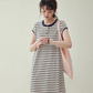 Striped Round Neck T-Shirt Dress AMU0037