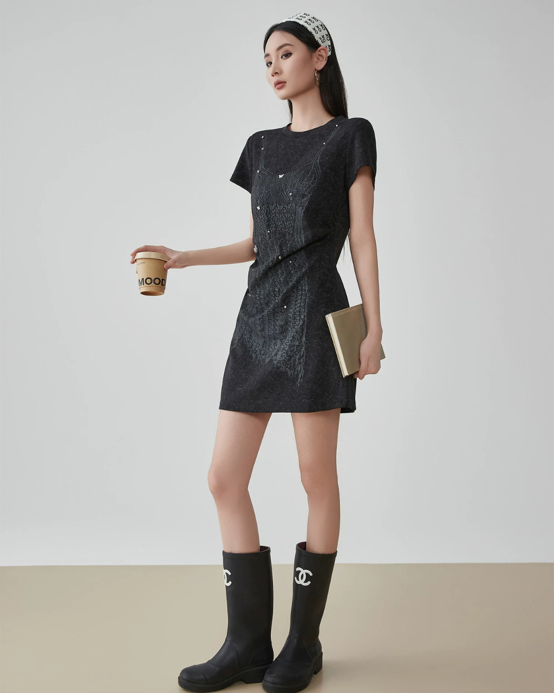 Corset Print T-Shirt Dress FER0120