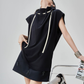 High-Neck Drawstring French Sleeve Top FER0222