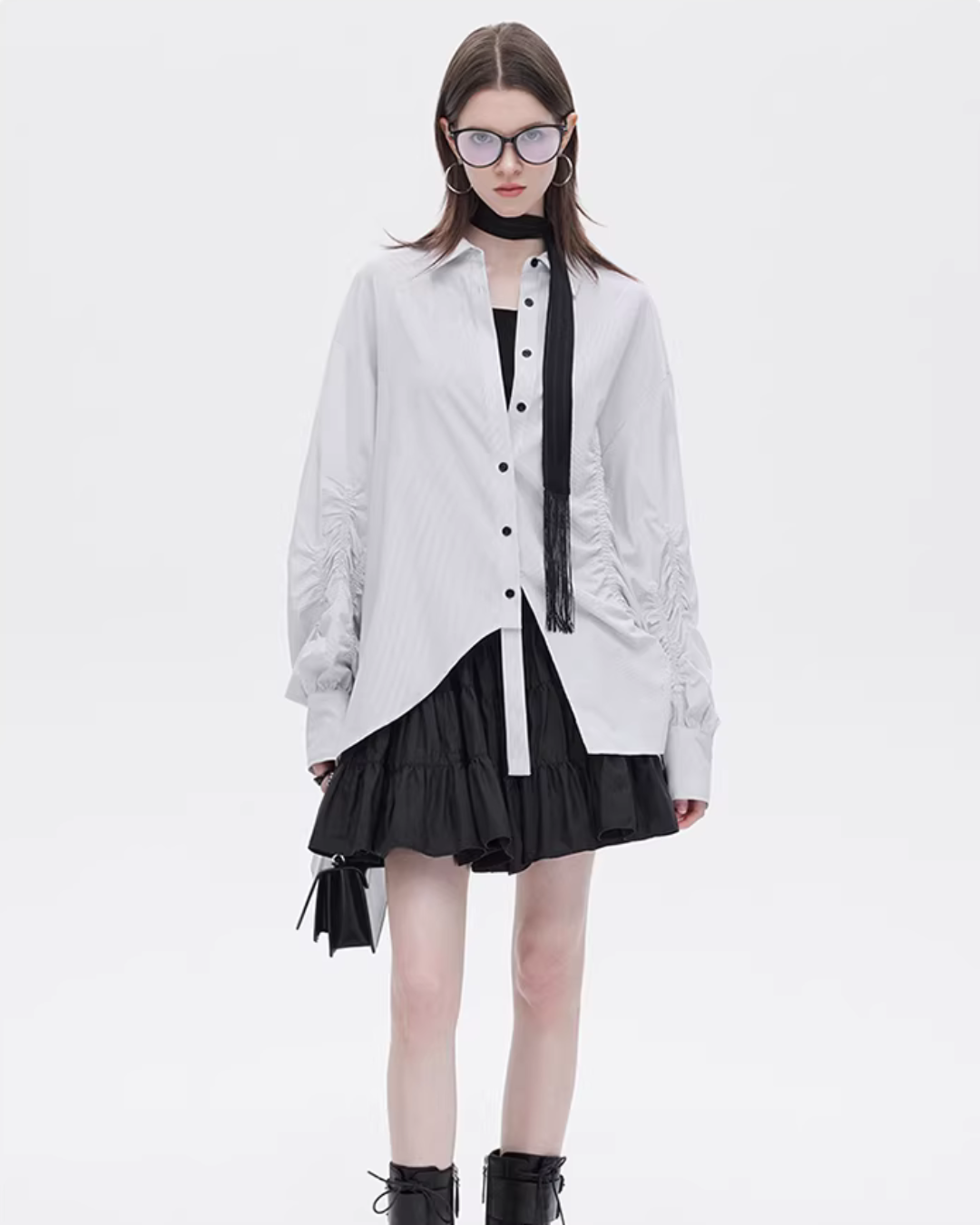 Bamboo Irregular Long-Sleeve Shirt SHN0021