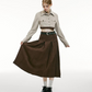 Short High Waisted Shirt＆Pleated Long Skirt IMO0101