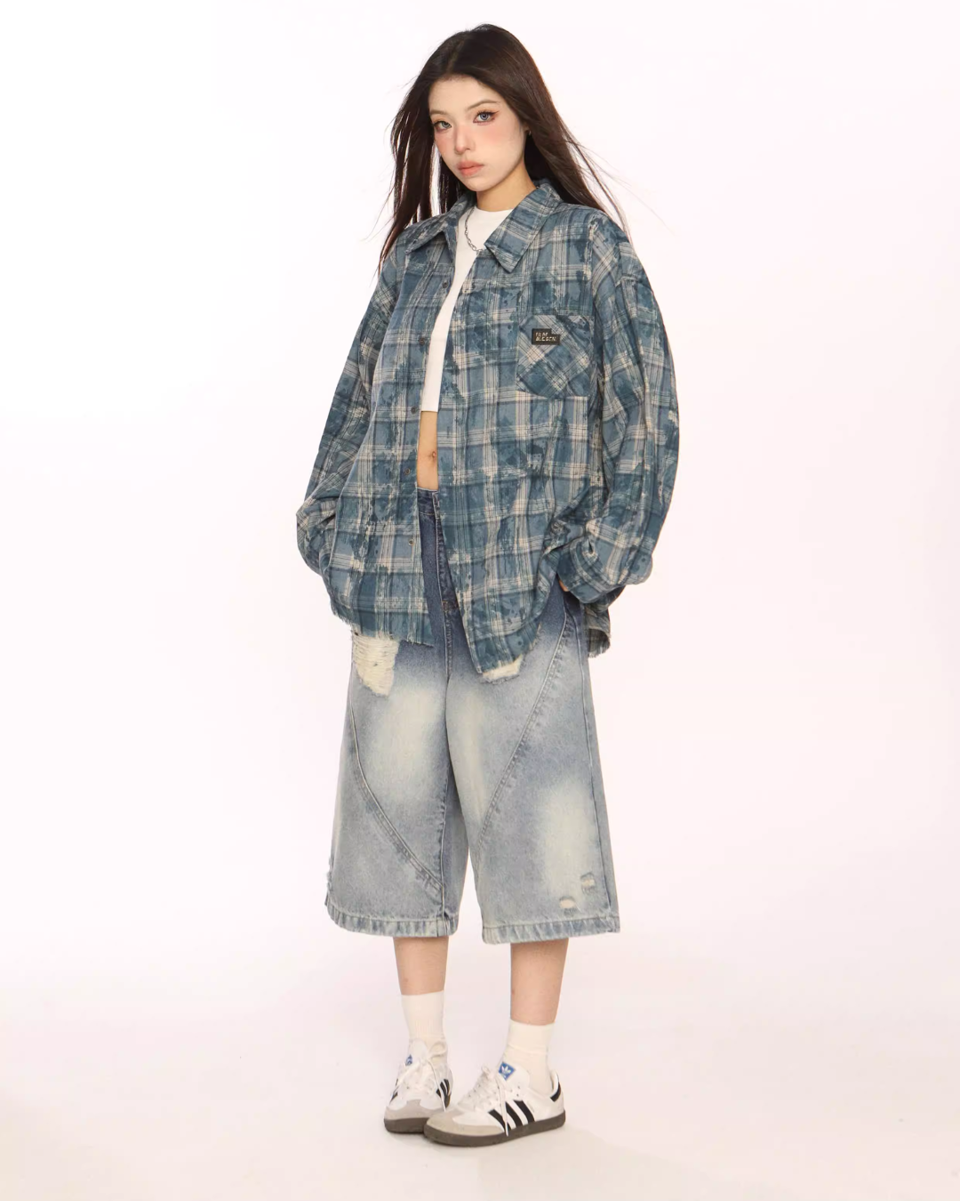 Retro Plaid Distressed Shirt BGS0044