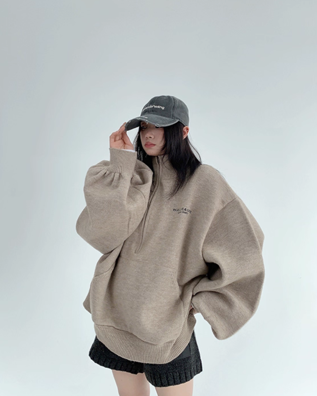 Half-Zip Sweatshirt Top YLS1009
