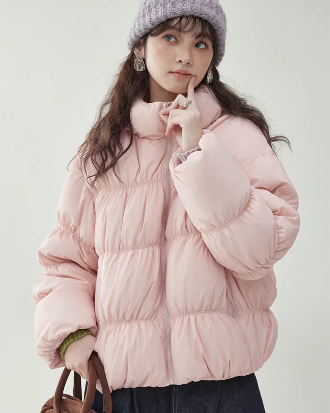 Stand Collar Fluffy Down Jacket AMU0043