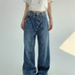 Asymmetrical Front Button Denim YLS0799