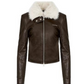 Fur Slim Leather Jacket APA0008