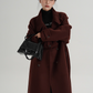 Stand Collar Red Tweed Coat SRS0317