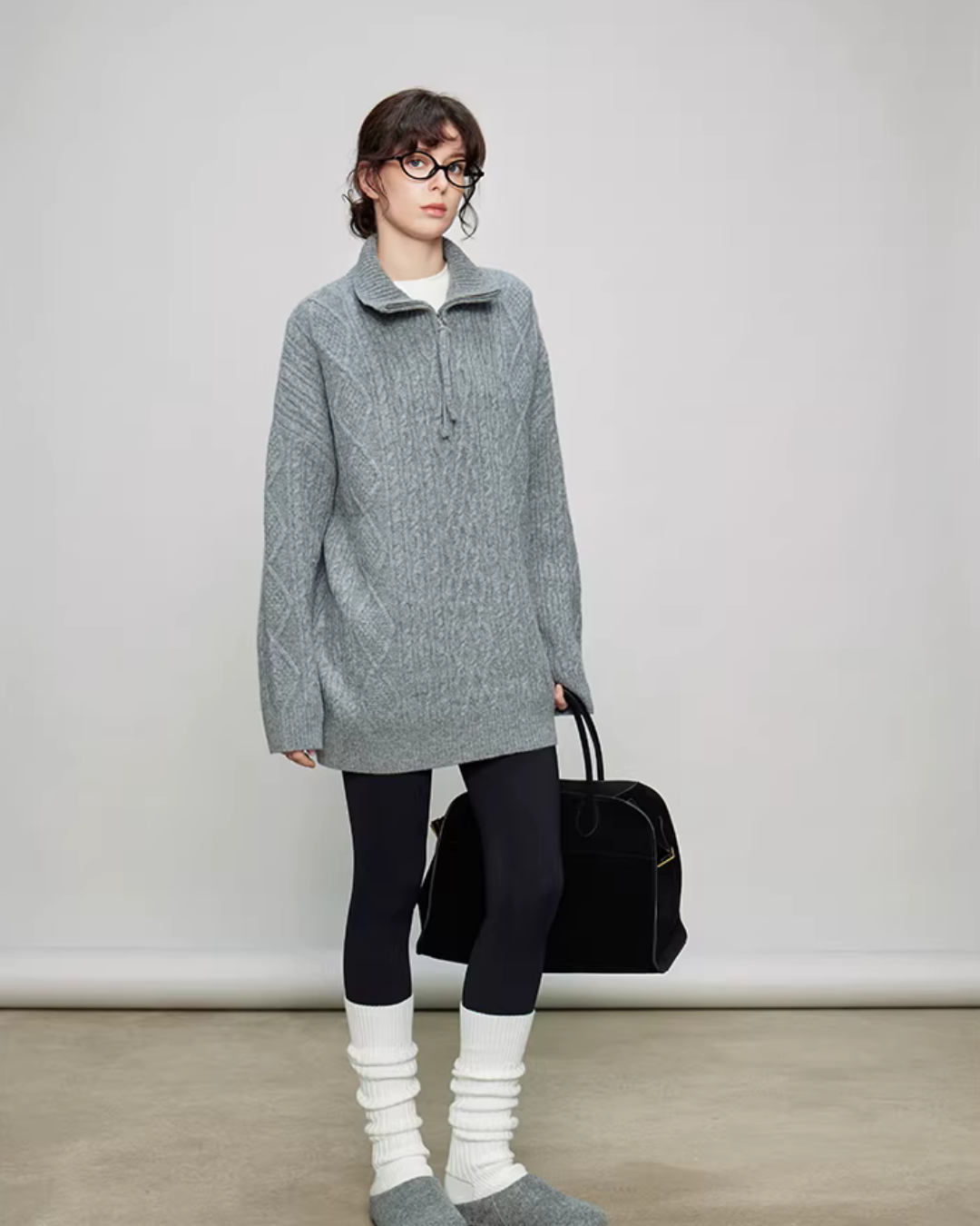 Half-Zip Cable Knit TEO0007