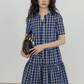 Tiered Check Shirt Dress VAS0086