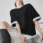 Sleeve Frill Color-Block Pullover FER0160