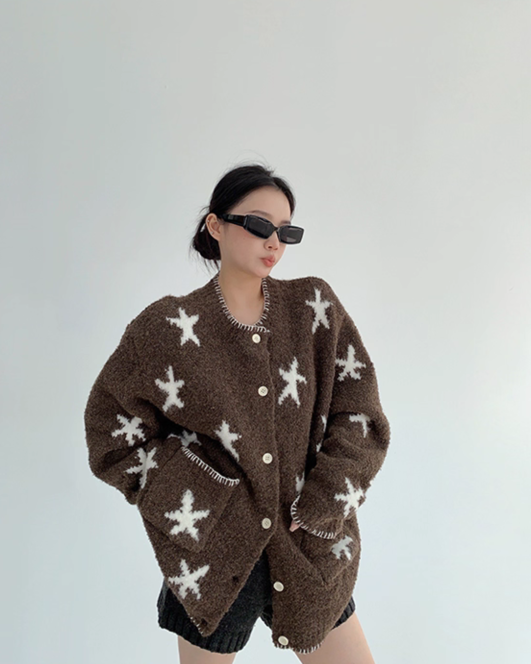 Star Patterned Knit Cardigan YLS1002