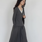V-neck Basic Top/Long Skirt VAS0178