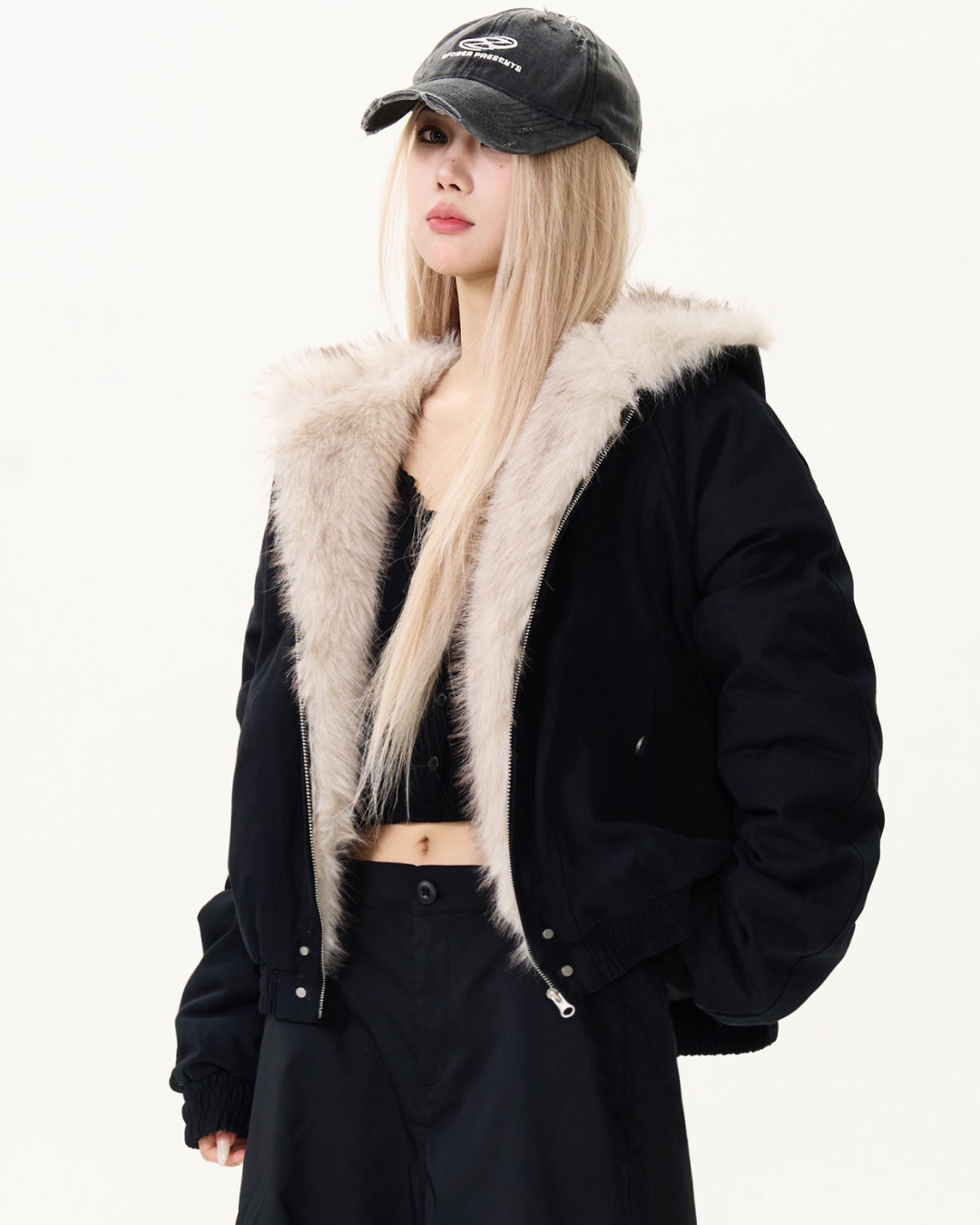 Fur Collar Hood Cotton Jacket MAD0003
