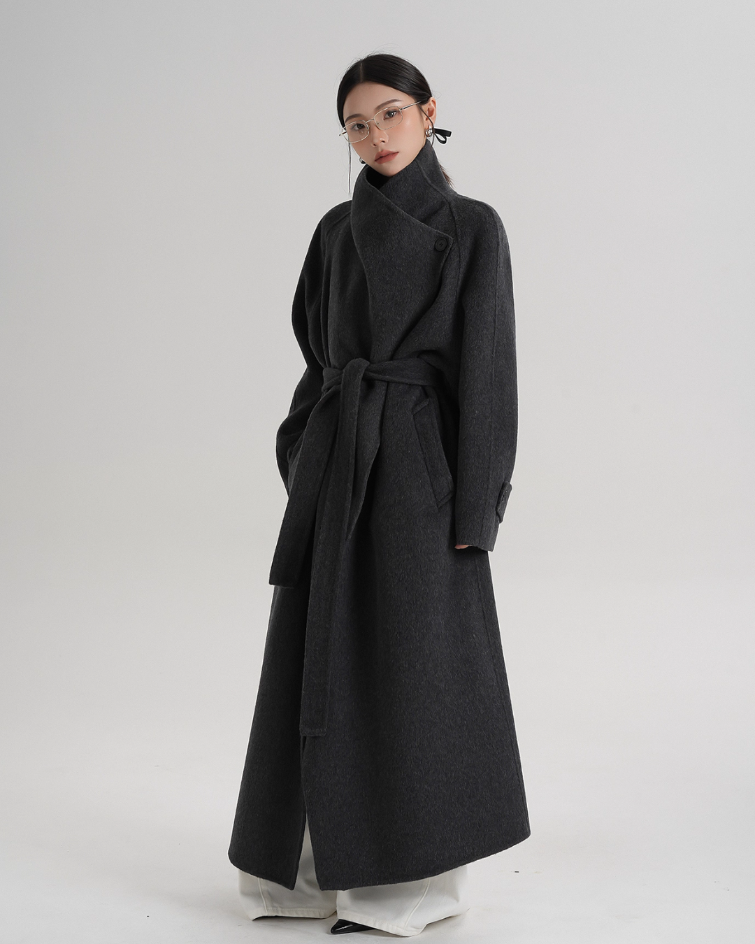 Tie Waist Wool Coat SRS0362