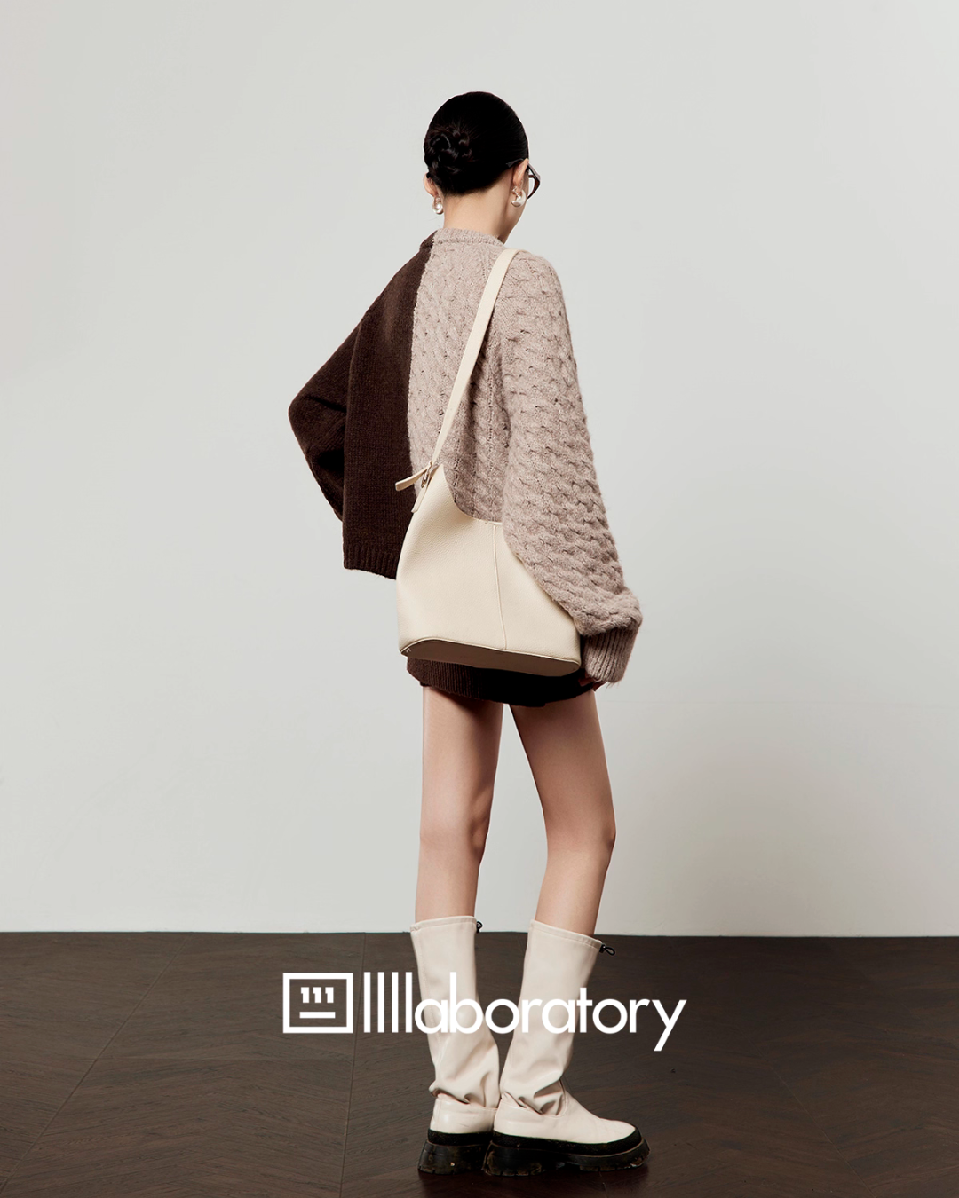 Color Block Denim Patchwork Top / Knit Mini Skirt LLA0578