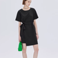 Round Neck Waist Ribbon Mini Dress SHN0054
