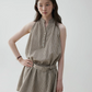 French Striped Halter Dress VOE0001