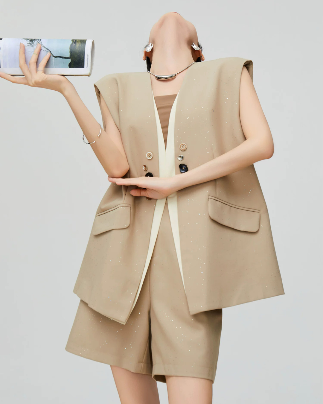 Modern Sleeveless Jacket / Half Pants FER0334