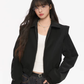 Padded Shoulder Leather Jacket KIP0002