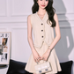 V-Neck Classic Vest & Pleated Skirt MNX0004