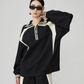 Color-Contrast Collared Long-Sleeve / Casual Wide Pants  FER0378
