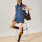 Retro Denim Vest / Denim Mini Skirt FER0079