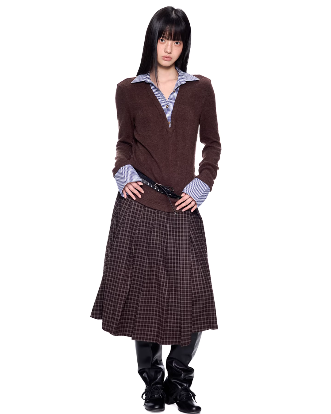 Shirt Docking Knit Top EZK0086