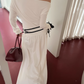 Off Shoulder Double Belt Dress VCY0053