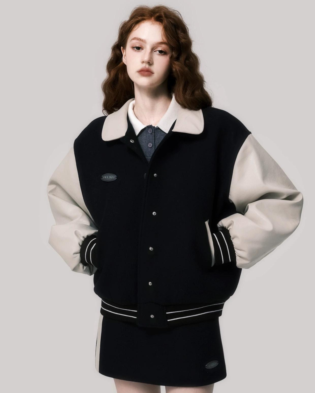 Wool Baseball Jacket & Skirt LLS0076