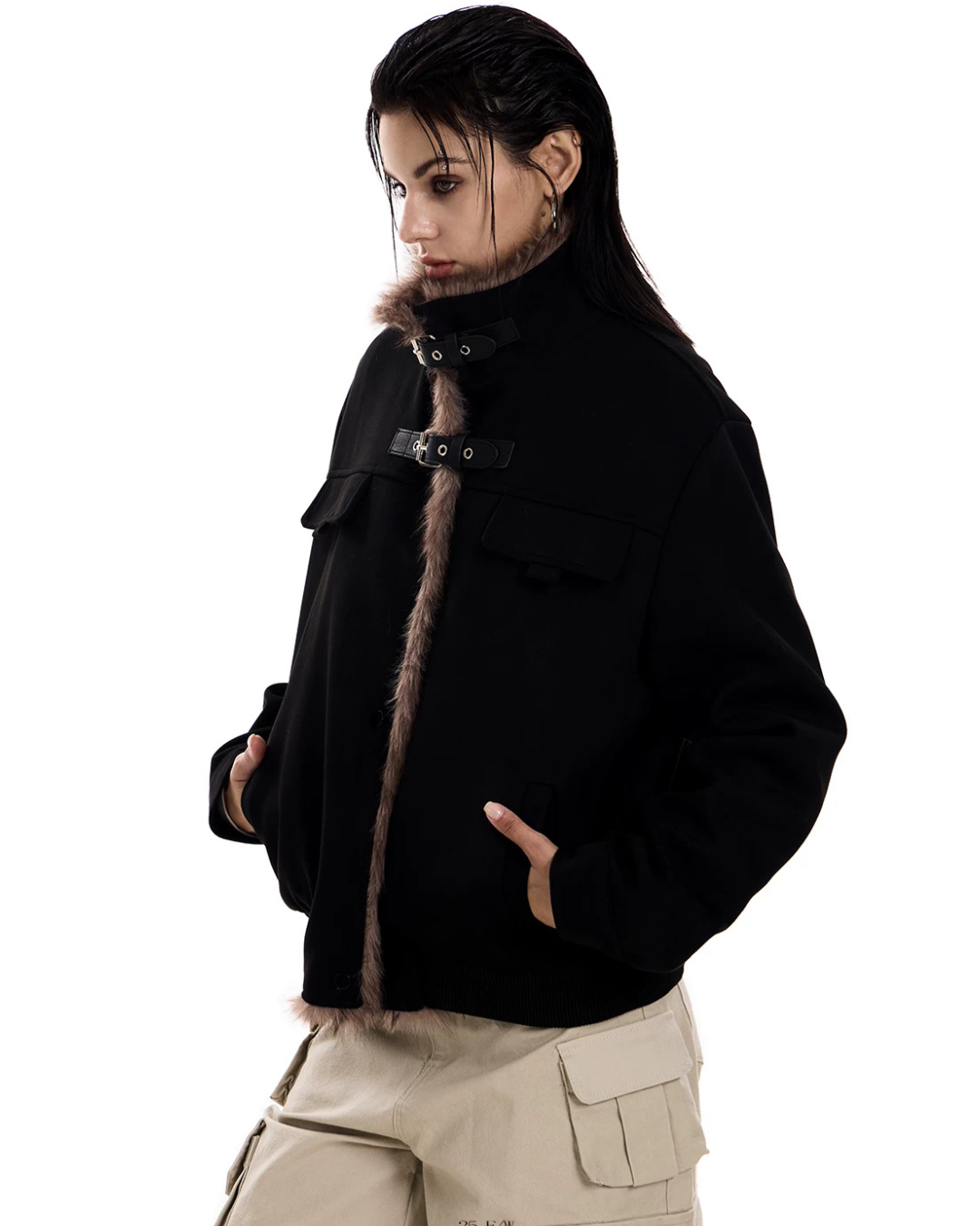 Suede Stand Collar Eagle Jacket  ZTS0020