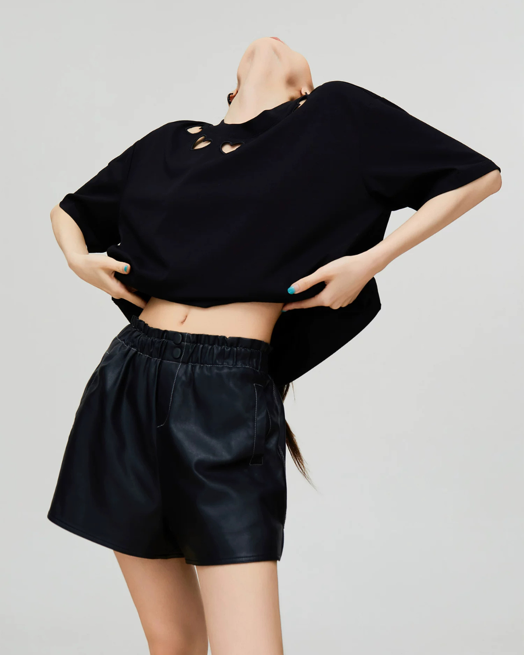 Heart Cutout Short Sleeve T-Shirt FER0316