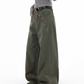 Floral Embroidery Wide Denim Pants ICM0116