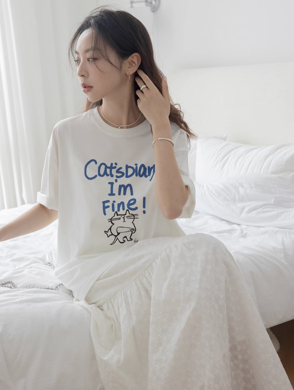 Cat Print Logo T-Shirt VNS0003