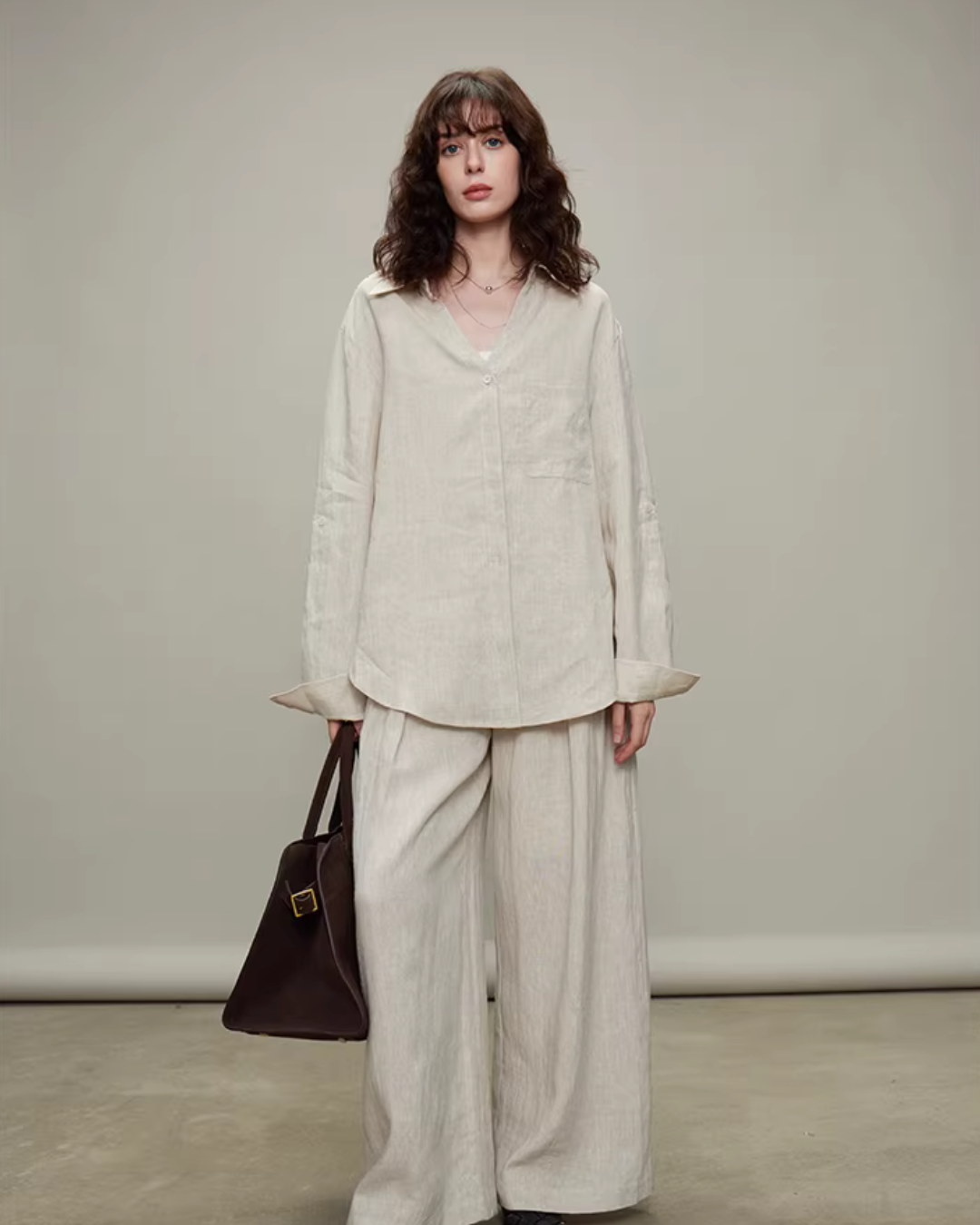 Linen Long-Sleeve Shirt / Casual Pants TEO0003