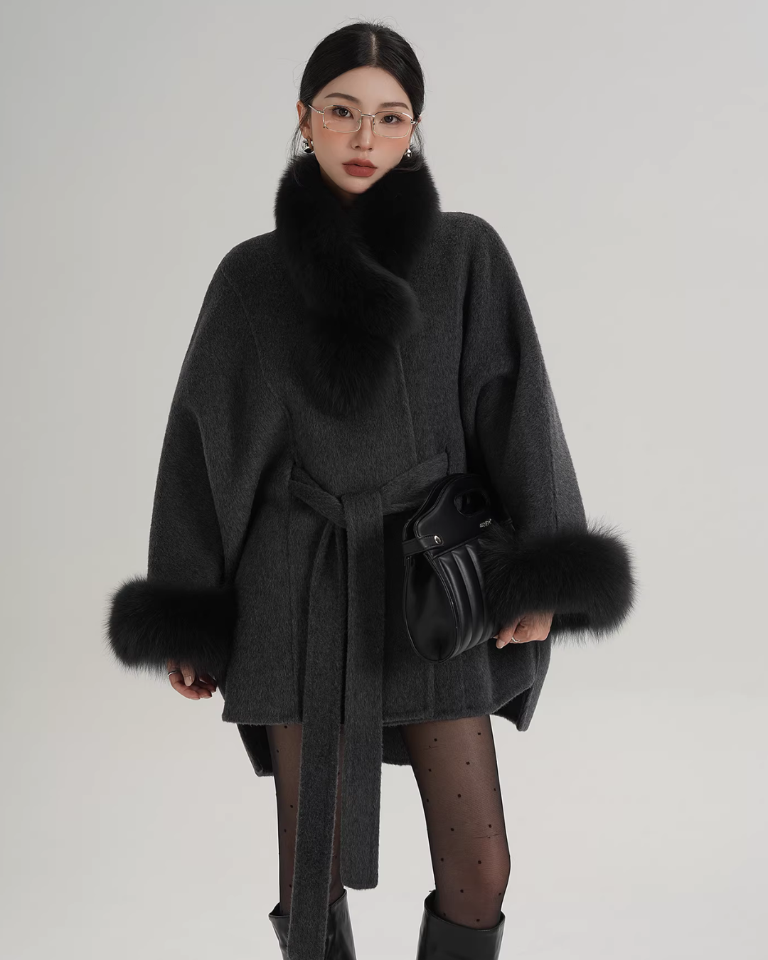 Fur Collar Cape Coat SRS0400