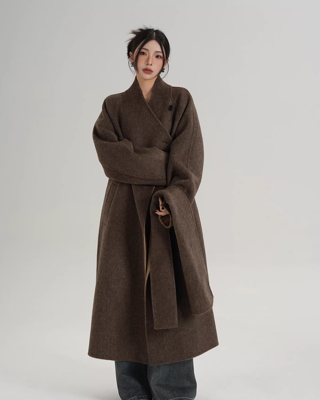 Scarf Design Long Wool Coat SRS0409
