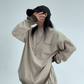 Gradient Loose Long Sleeve Top / Half Pants YLS0885