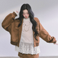 Wool Blazer Jacket/Mini Skirt/Frill Lace Blouse LAS0042
