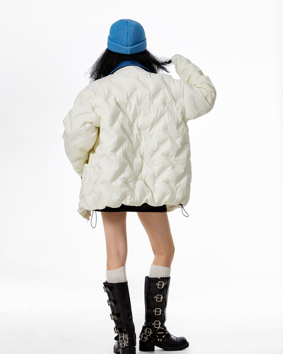 Color Block Collar Down Jacket ICM0108