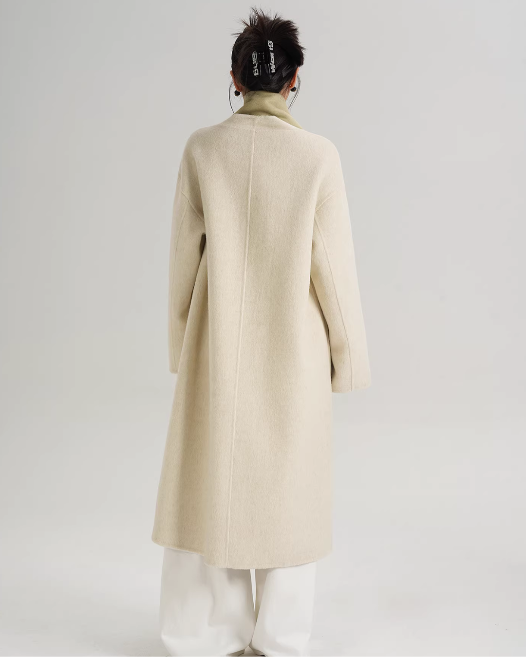 Scarf Collarless Coat SRS0412